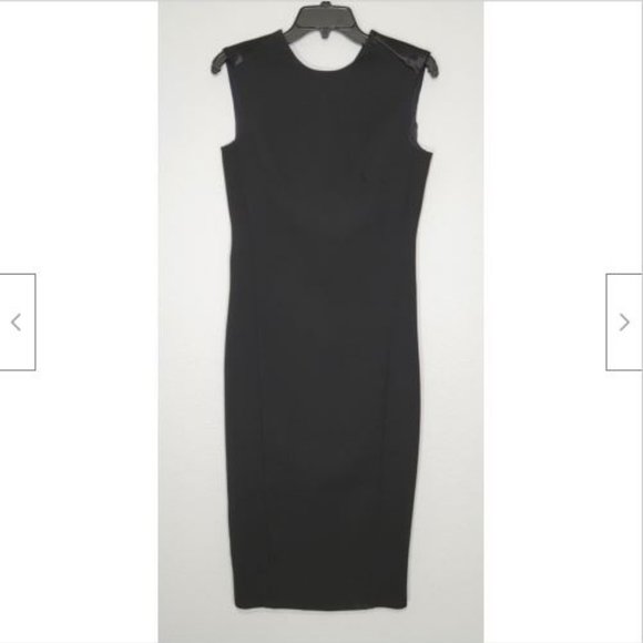 NWT Victoria Beckham LBD Black Twist Back Sleeveless Sheath Dress US 6 - Picture 3 of 12